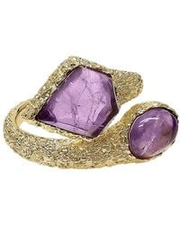 Farra - Amethyst Open Ring - Lyst