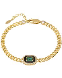 LÁTELITA London - Art Deco Emerald And Enamel Bracelet Gold - Lyst