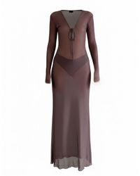 Alia Studio - Amethyste Maxi Mesh Dress - Lyst