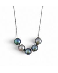 Ninemoo - Nacre Noire Five-Pearl Necklace - Lyst