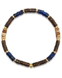 Nialaya - Wristband With Lapis, Jasper, And Coconut Heishi Beads - Lyst