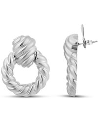 SHYMI - Textured Round Drop Gold Earrings - Lyst