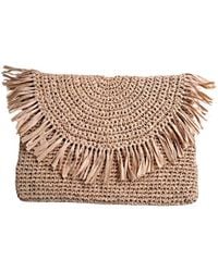 Springmoonatelier - Neutrals Cream Raffia Handcrafted Clutch Bag - Lyst