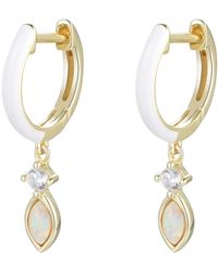 KAMARIA - Enamel Opal Huggie Earring - Lyst