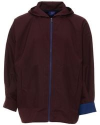 MOE - Burgundy Zip Hooded Jacket With Cuff - Lyst