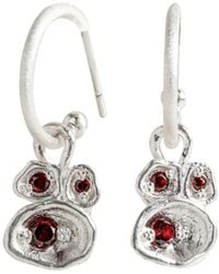 Claire Hill Designs - Garnet Lichen Hoop Earrings - Lyst