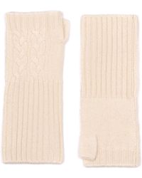 Bel Cashmere - Cable Cashmere Mittens Ivory - Lyst