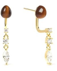 Freqnc Atelier - Serpent Earrings Tiger Eye Ear Jackets - Lyst
