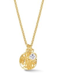Dower & Hall - Hammered Disc & Topaz Array Pendant - Lyst
