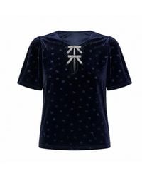 Yumi' - Velvet Heart Top With Bow Detail - Lyst