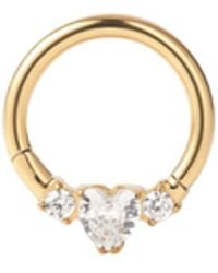 Vanhi - Crystal Heart Titanium Daith Ring - Lyst