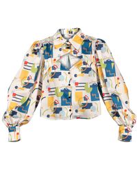 GUILLAUME ALEXANDRE - Kandinsky Inspired Puffy Sleeve Shirt - Lyst