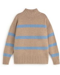 Thinking Mu - Neutrals Audre Oversized Striped Wool Sweater - Lyst