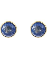 LÁTELITA London - Medium Circle Stud Earrings Lapis Lazuli Gold - Lyst