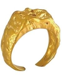 LINYA JEWELLERY - Deka Amorphous Rectangular Matte Ring - Lyst
