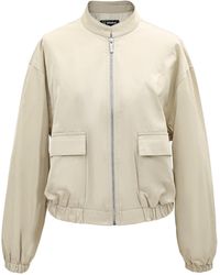 Smart and Joy - Neutrals Cropped Bomber Jacket - Lyst