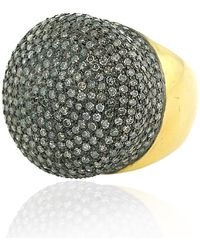 Artisan - 14k Yellow Gold & 925 Silver In Natural Pave Diamond Dome Cocktail Ring - Lyst