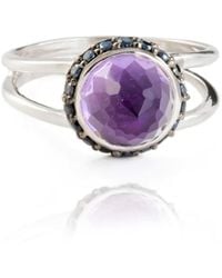 The Jewellery Store London - Istanbul Charm Amethyst And Spinel Ring - Lyst
