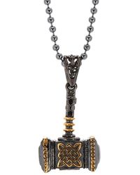 Ebru Jewelry - Viking Thor Hammer Sterling Silver & Gold Pendant Necklace - Lyst