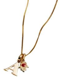 Posh Totty Designs - Hamsa Hand Talisman And Letter Charm Necklace - Lyst