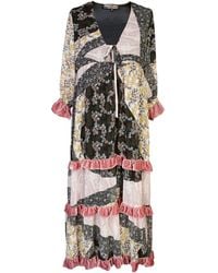 Jennafer Grace - Hana Heather Velvet Ruffle Maxi Dress - Lyst