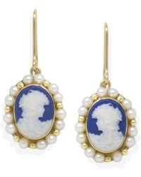 Vintouch Italy - Little Lovelies-Plated Cameo Pearly Earrings - Lyst