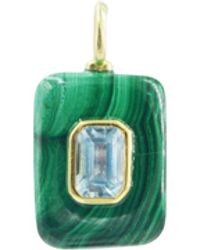 KAMARIA - Malachite Gemstone Pendant With Topaz - Lyst