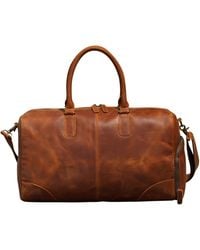 Touri - Genuine Leather Gym Bag With Shoe Storage - Lyst