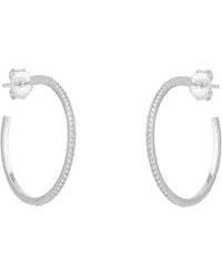 Spero London - Sterling Stud Hoop Earring - Lyst