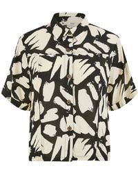 Yumi' - Cotton Splash Print Relaxed Fit Shirt - Lyst