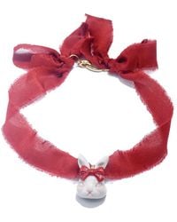 H2 Studio - Grumpy Bunny Ruby Silk Choker Necklace - Lyst