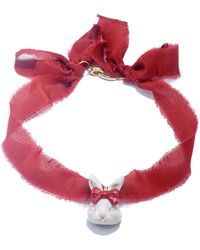 H2 Studio - Grumpy Bunny Ruby Silk Choker Necklace - Lyst