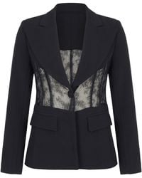 Modenaire - Lace Panel Blazer Sculpted Form - Lyst