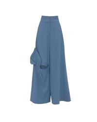 Julia Allert - Wide Flared Trousers With Calla Flower Pale - Lyst