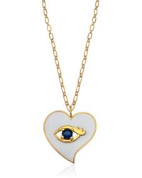 Milou Jewelry - Heart Pendant Necklace With Evil Eye - Lyst