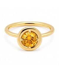 Belinda Jewelz - Citrine Round Solitaire Chunky Ring - Lyst