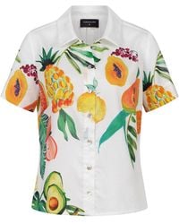 Marianna Déri - Shirt Blouse With Tropical Print - Lyst