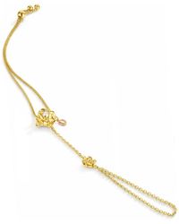 Unaloe - Plated Rose Hand Chain With Natural Pearl – Contemporary Luxury Baci Mano Jewelry For - Lyst