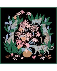 Jessie Zhao New York - Double Sided Silk Scarf Night Jungle Gathering - Lyst