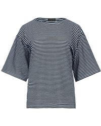 Conquista - Striped Oversized Viscose-Elastane Top With Elbow-Length Sleeves - Lyst