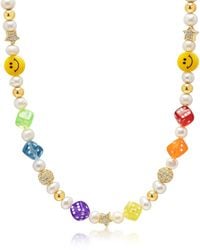 Nialaya - Pair Of Dice Pearl Necklace - Lyst