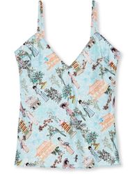 Jessica Russell Flint Cami Top / ''story Of The Orient" - Blue