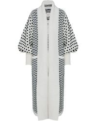The Extreme Collection - Neutrals Ivory Organic Wool And Alpaca Knit Long Cardigan - Lyst