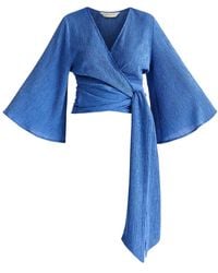 Paisie - Textured Wrap Kimono Blouse In - Lyst