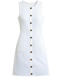 Yumi' - Viscose Button Detail Shift Dress - Lyst