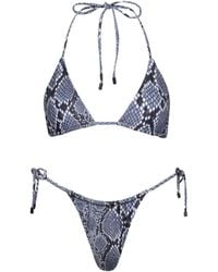 Playaluxe - Waikiki Triangle String Bikini Set Snake - Lyst