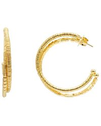 Marcia Moran - Inaz Petite Beaded Hoop Earrings - Lyst