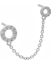 Lucy Quartermaine - Solid Sterling Halo Double Post Earring - Lyst