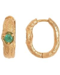 Claire Hill Designs - Emerald Branch Hoop Earrings - Lyst