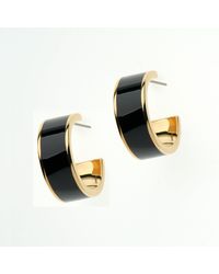 Emma Holland Jewellery - Jet Enamel Hoop Earrings - Lyst